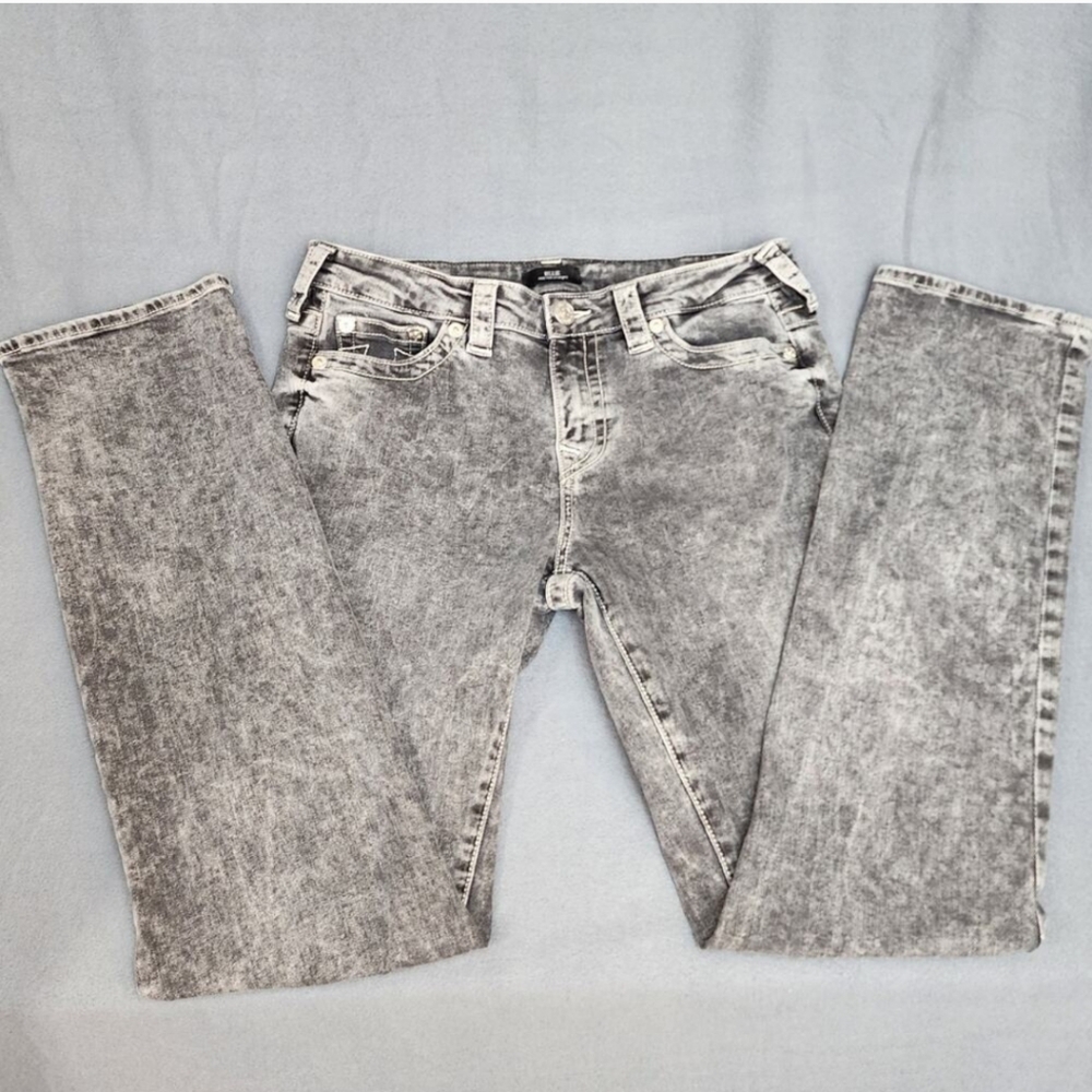 True Religion Womens Jeans 29 (31x32) BILLIE Mid Rise Straight Acid Wash 90s Y2K